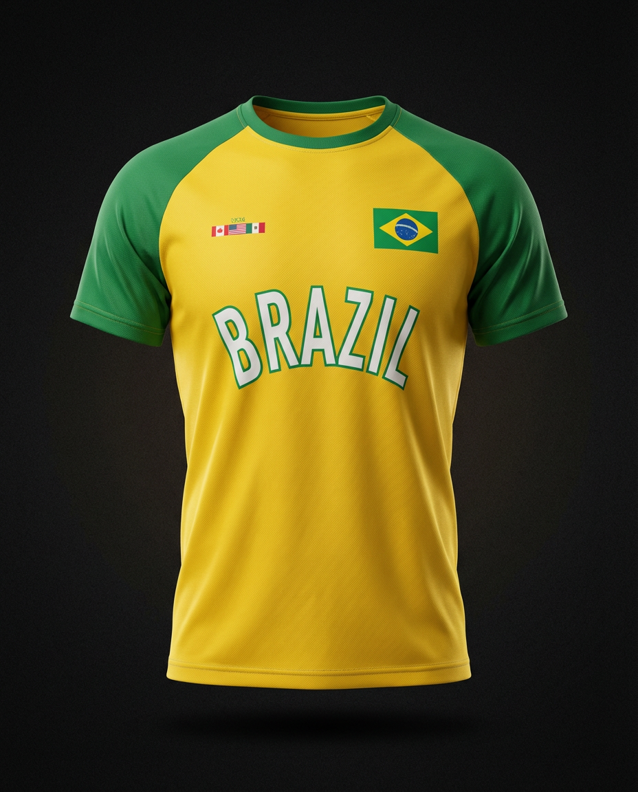 Brazil — três países (raglan amarela)