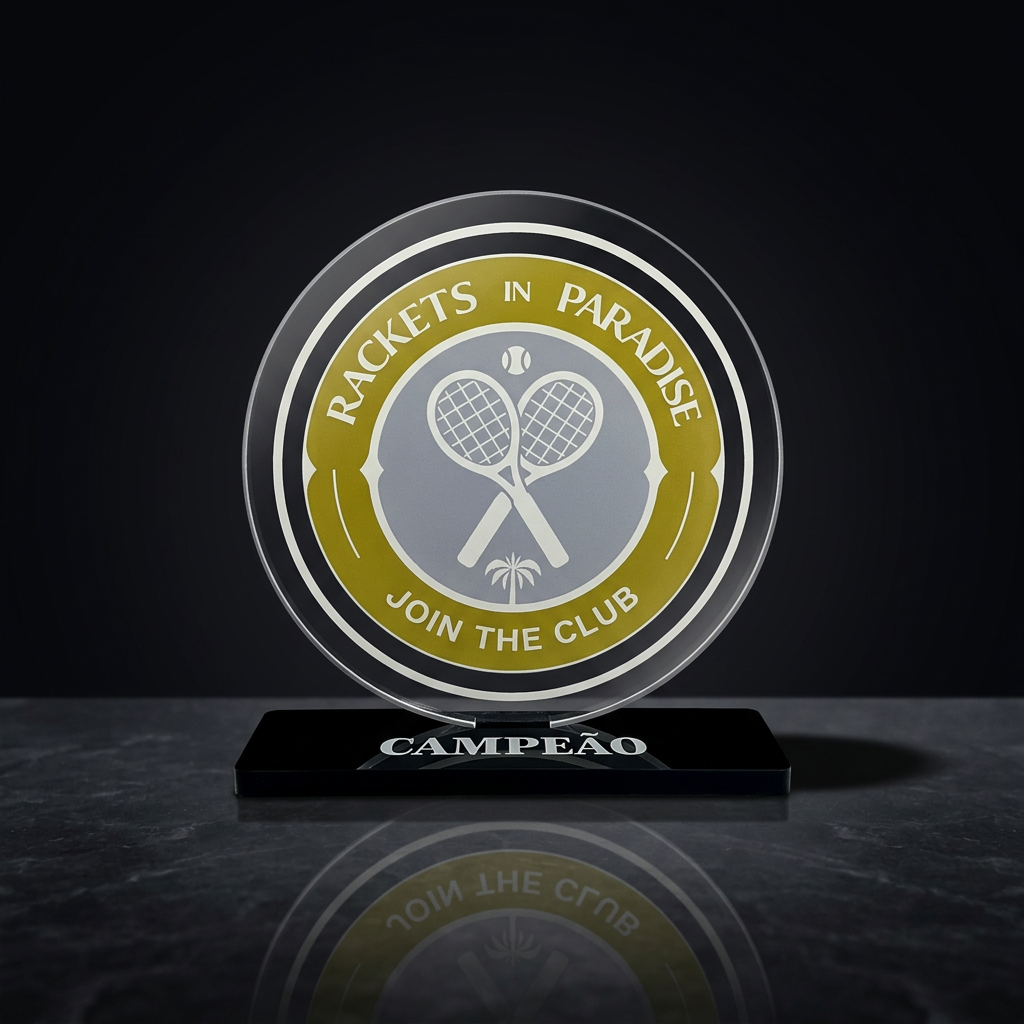Troféu acrílico — Rackets in Paradise
